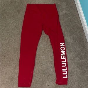 Red lulu lemon leggings